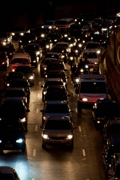 istock Night traffic in the city 1223846590