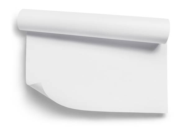 istock Rolled sheet of white paper on white 1223847727
