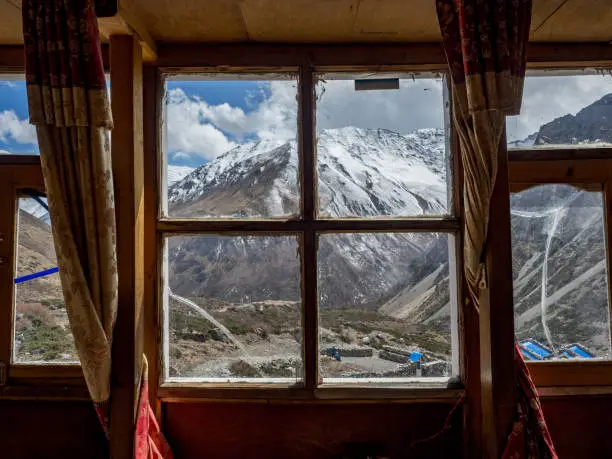 View through the window of a Guesthouse in Ledar