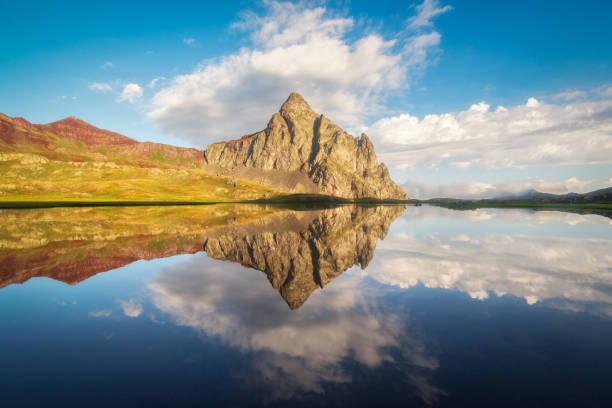 istock Anayet mountain at sunrise reflected in the lake 1223856486
