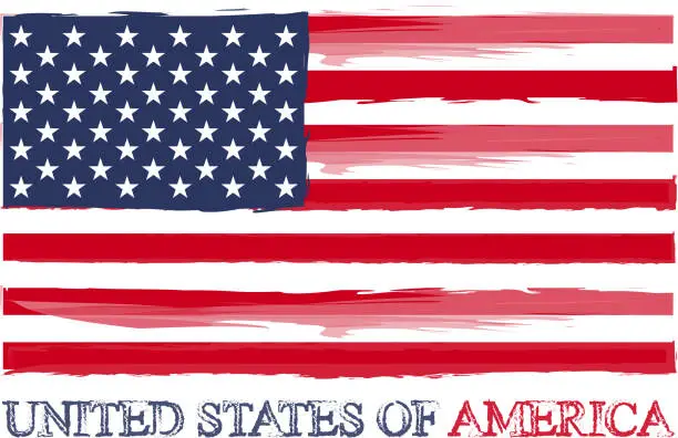 Vector illustration of USA flag rustic background downloadable