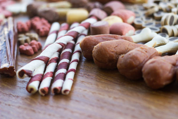 istock Dog tasty colored biscuits, snacks for dogs 1223868487