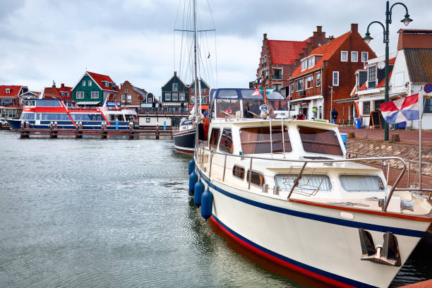 istock Volendam near Amsterdam, Netherlands. Dramatic sky with rain 1223868490