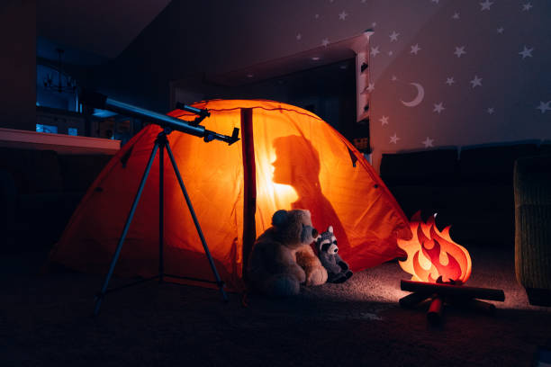 istock Boys Inside Tent Camping Indoors 1223871013