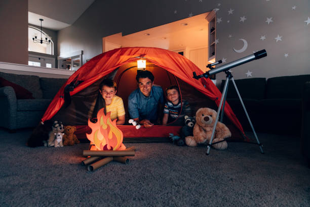 istock Father and Sons Camping Indoors 1223871016