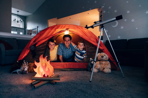 istock Father and Sons Camping Indoors 1223871251