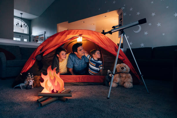 istock Father and Sons Camping Indoors 1223871279