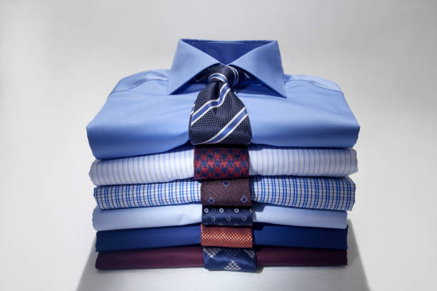 istock Folded men's shirts and ties 1223877769