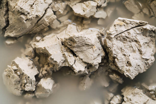 Close up of wet clay mass.