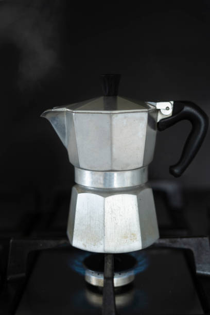 istock Italian coffee maker on stove 1223885905