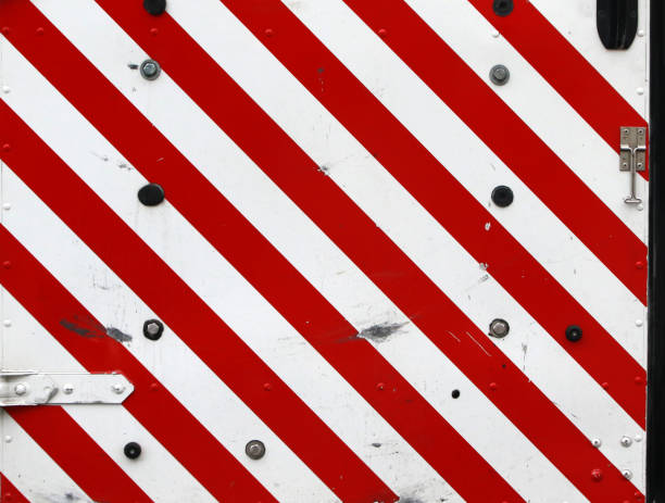 istock Steel door warning stripes background texture 1223886611