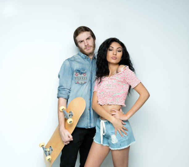 istock Female hipster skater wearing jeans 1223886713