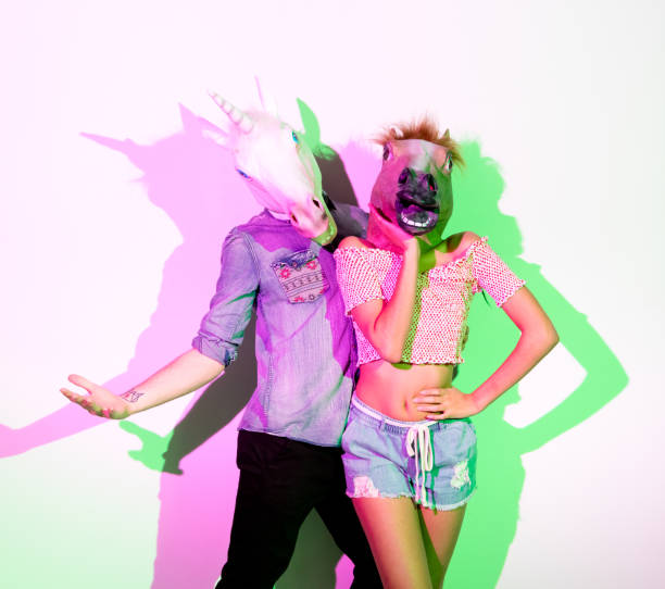 istock Female hipster wearing mask - disguise 1223886756