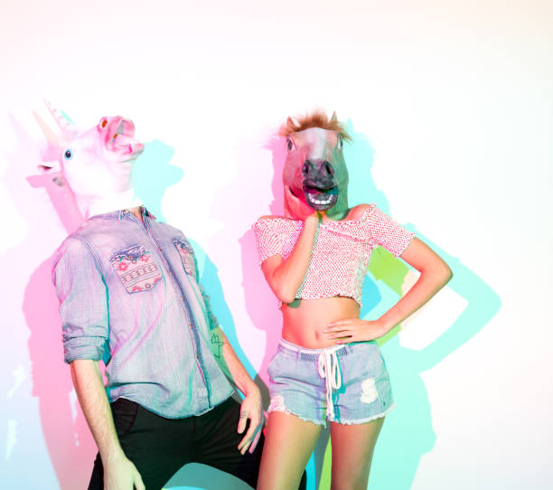 istock Female hipster wearing mask - disguise 1223886774