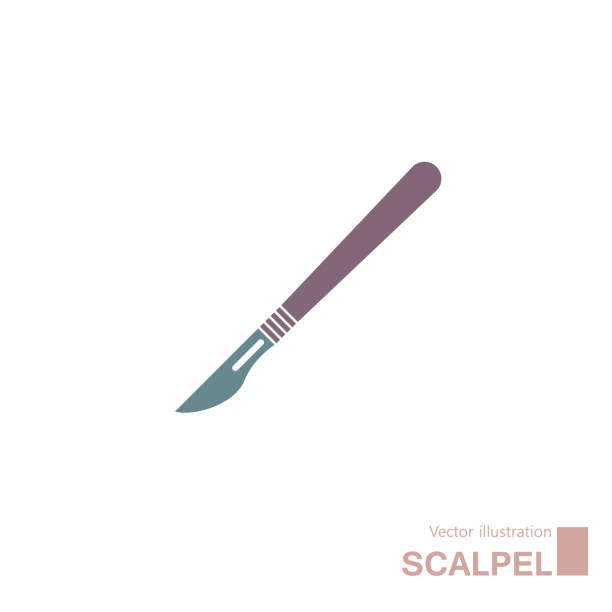 Vector drawn scalpel. Vector drawn scalpel. Isolated on white background. scalpel stock illustrations