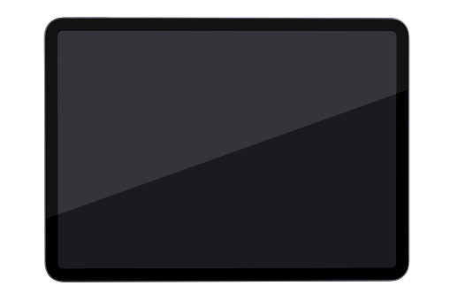 black tablet isolated from white background