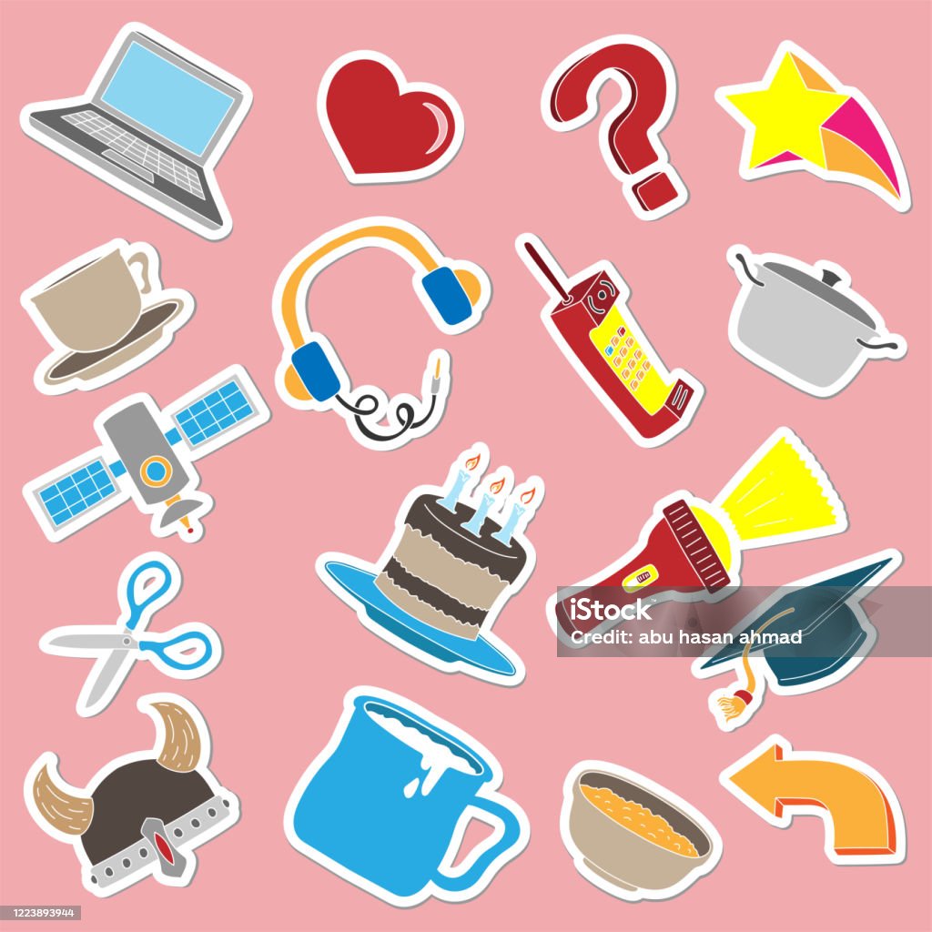 Vector Sticker Random Random Hand Drawn Sticker Design Stock Illustration - Download Image ...