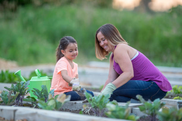istock Mother and daughter gardening 1223894117