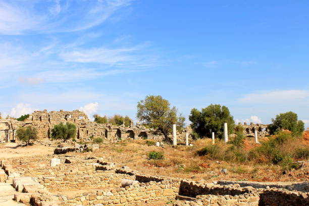 istock The famous architectural monuments of Side, Turkey 1223895631