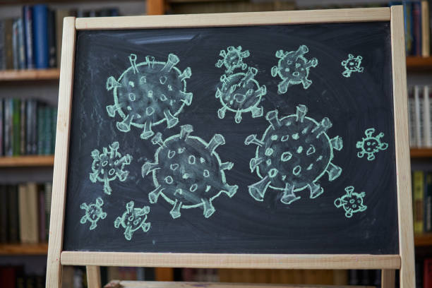 istock Outbreak Warning. written white chalk on blackboard in connection with epidemic of coronavirus worldwide. 1223895945