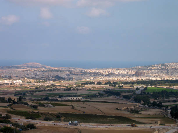 istock Malta rural landscape with fields, stone walls and villages 1223896724