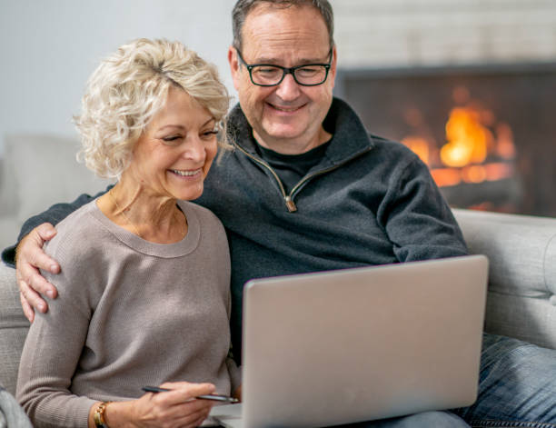 istock Senior couple on a video call 1223900852