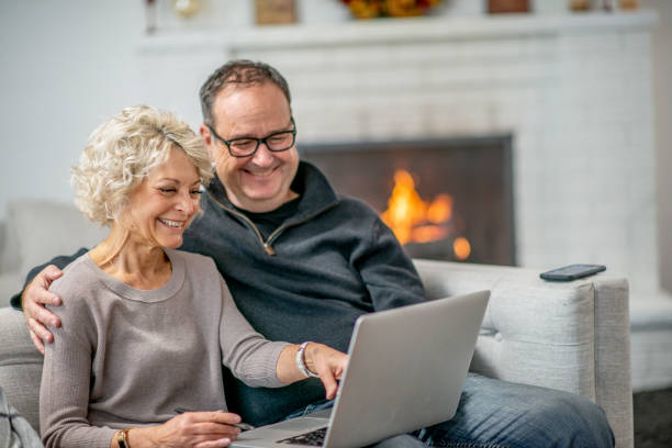 istock Senior couple on a video call 1223900856