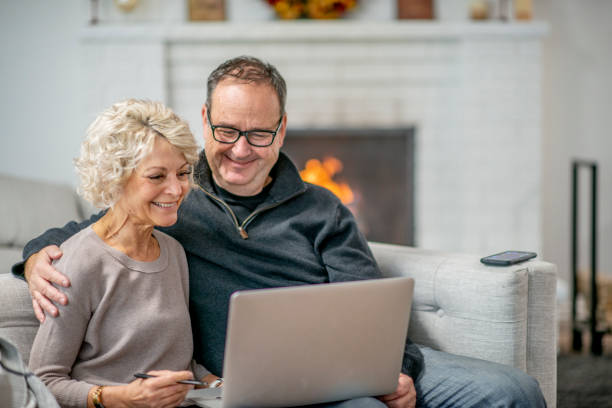istock Senior couple on a video call 1223900857