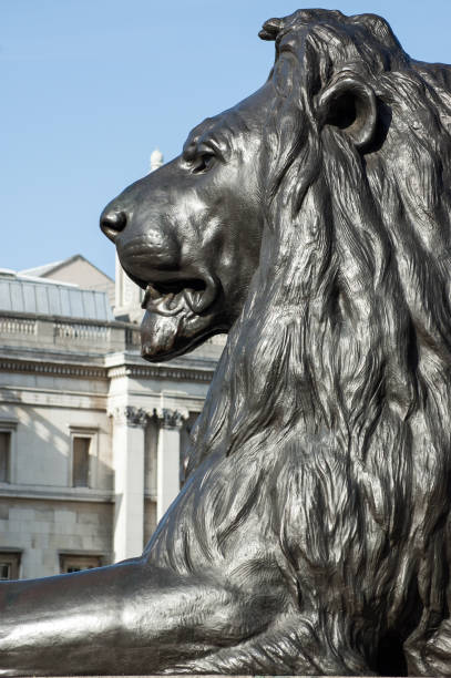 istock Trafalgar Square lion in profile 1223903941