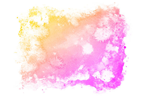istock Abstract pink and yellow watercolor textuer on white background. 1223904614