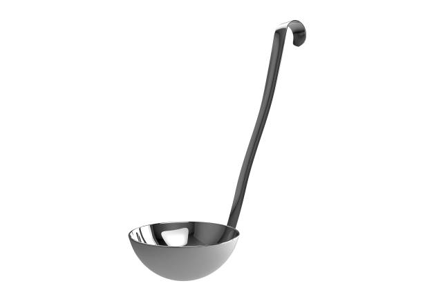 istock stainless metal soup ladle isolated over white background. 1223905588
