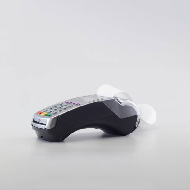 istock Credit card machine isolated on white background 1223906158
