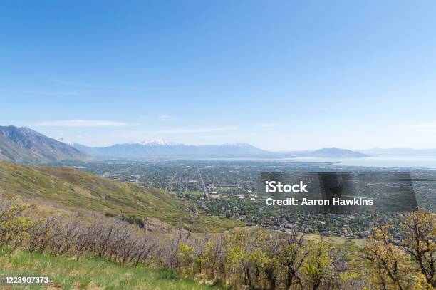 Vista View Of Utah Valley As Seen Overlook On Dry Canyon Higke Stock Photo - Download Image Now