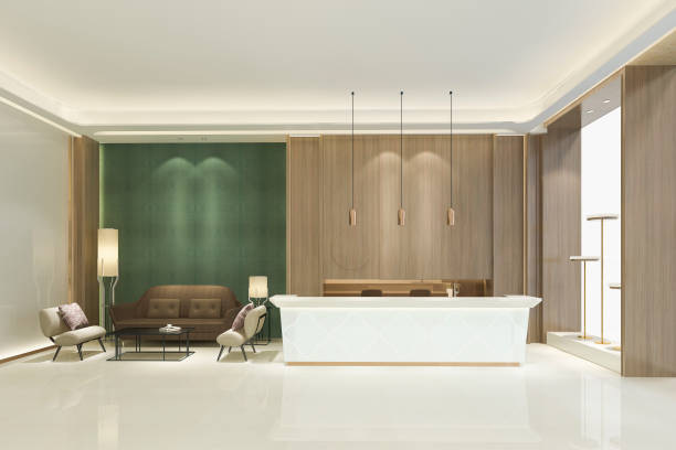 istock 3d rendering grand luxury hotel reception hall with green tone asian style 1223908133