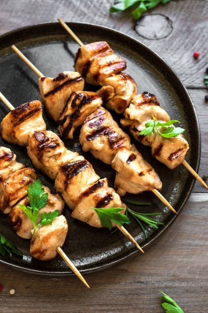 istock Grilled chicken skewers 1223923723