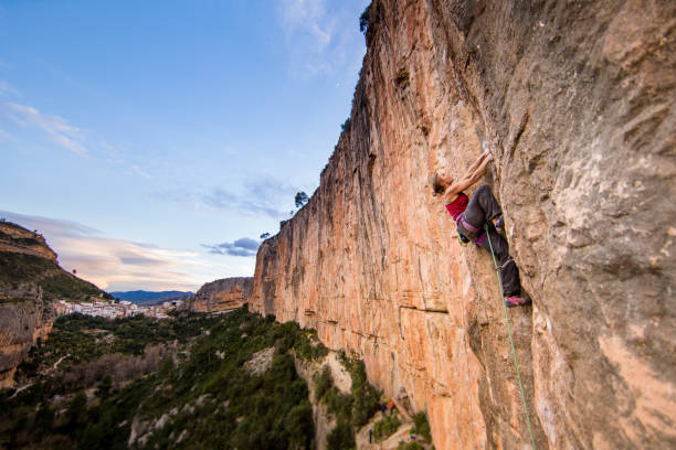 istock Strong woman rock climbing in Spain 1223924463