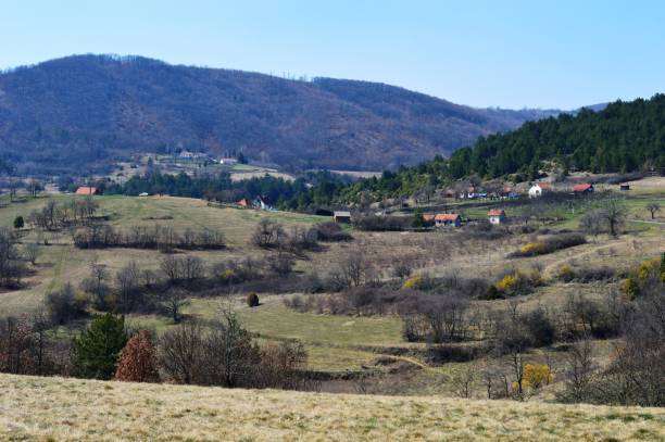 istock spring landscape of a mountain village 1223927752