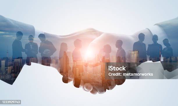 Partnership Of Business Concept Business Network Stock Photo - Download Image Now - Business, Customer, Handshake
