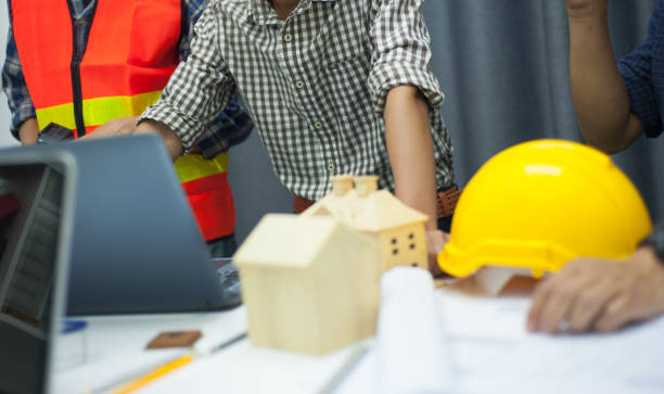 istock The architect team designed the work, drafting the blueprint and creating architectural models in the architect studio. 1223930495