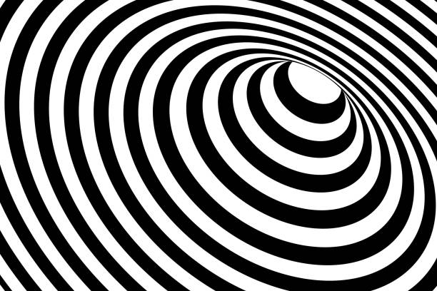 istock Vector abstract illustration of vortex with lines. Trendy 3d background in op art style, optical illusion. 1223931225