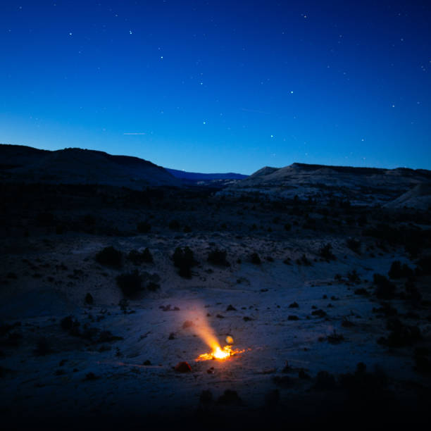 istock Camping in the desert under the big dipper 1223931356