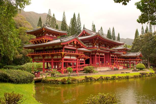 The Byodo-In Temple in Kaneohe, Hawaii stock photo