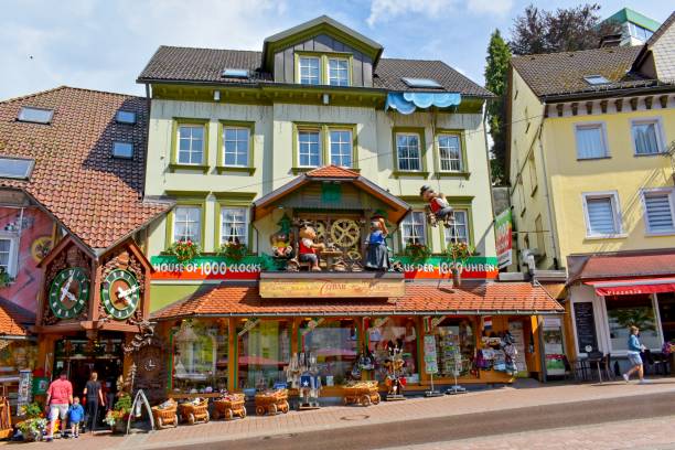 Triberg, Schwarzald-Baar District, Germany - July 15, 2018: House of 1000 Clocks, souvenir shop in the heart of Triberg.