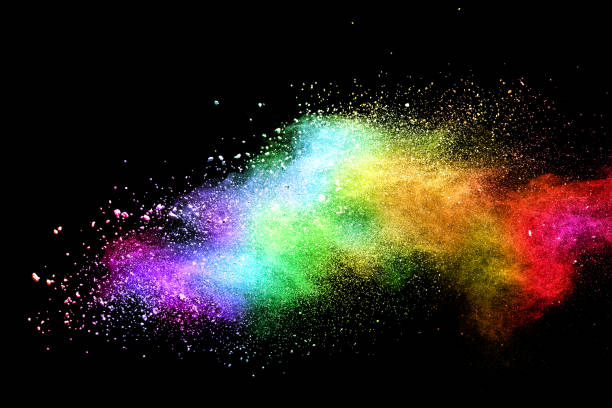istock Abstract powder splatted background. Colorful powder explosion on white background. 1223934305