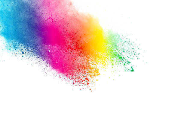 istock Freeze motion of colorful color powder exploding on white background.  Paint Holi. 1223934397