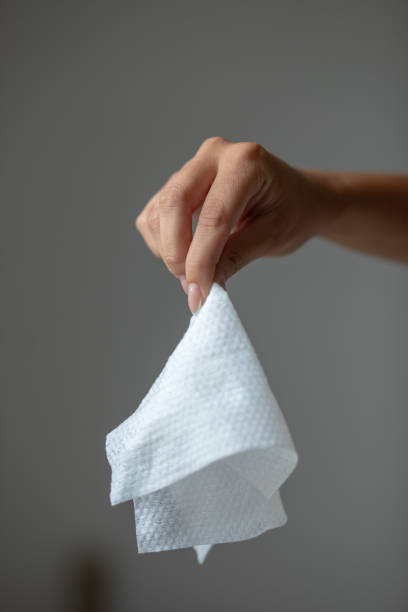 istock Throw a damp wet wipe into the trash, not in the sewer 1223934501