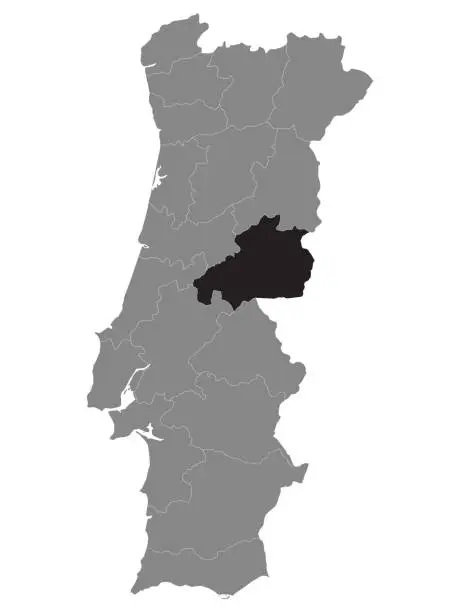 Vector illustration of Location Map of District Castelo Branco