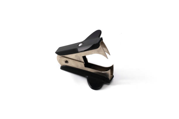 the staple remover black isolated - staple remover imagens e fotografias de stock