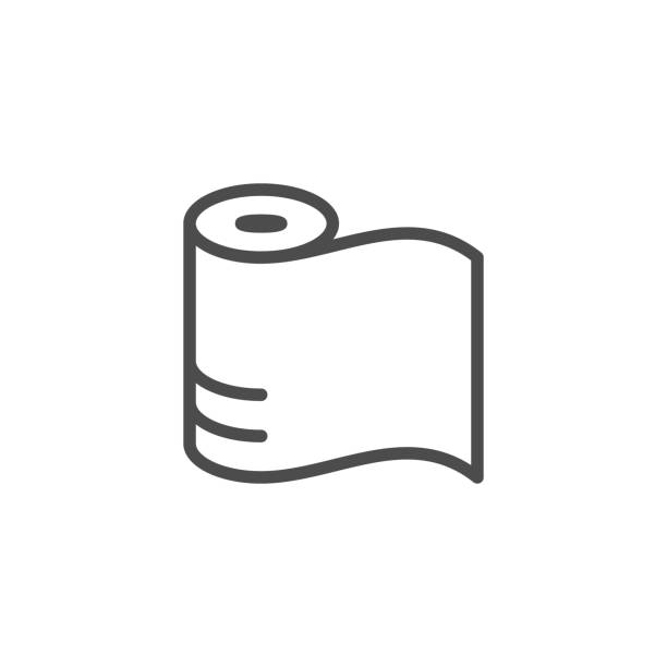 ikona konturu linii błony polietylenowej - wrapped in a towel illustrations stock illustrations