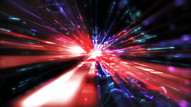 istock Digital cyberspace with particles and Technology Digital network connections. Geometric abstract  backgrounds 1223956378